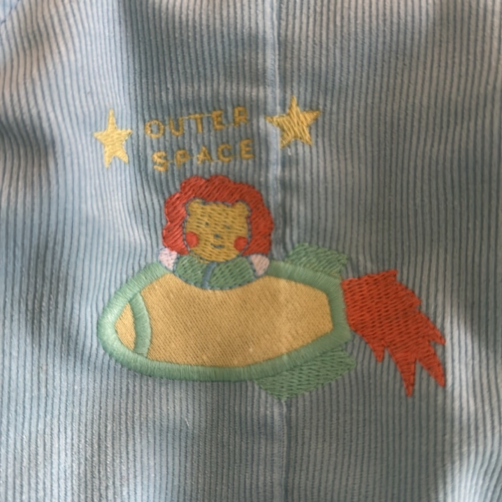 NWT 2 Baby Sets Overall Onesie Made in USA Embroidery Photos Mom Grandma 6/9 Mon - Picture 4 of 14